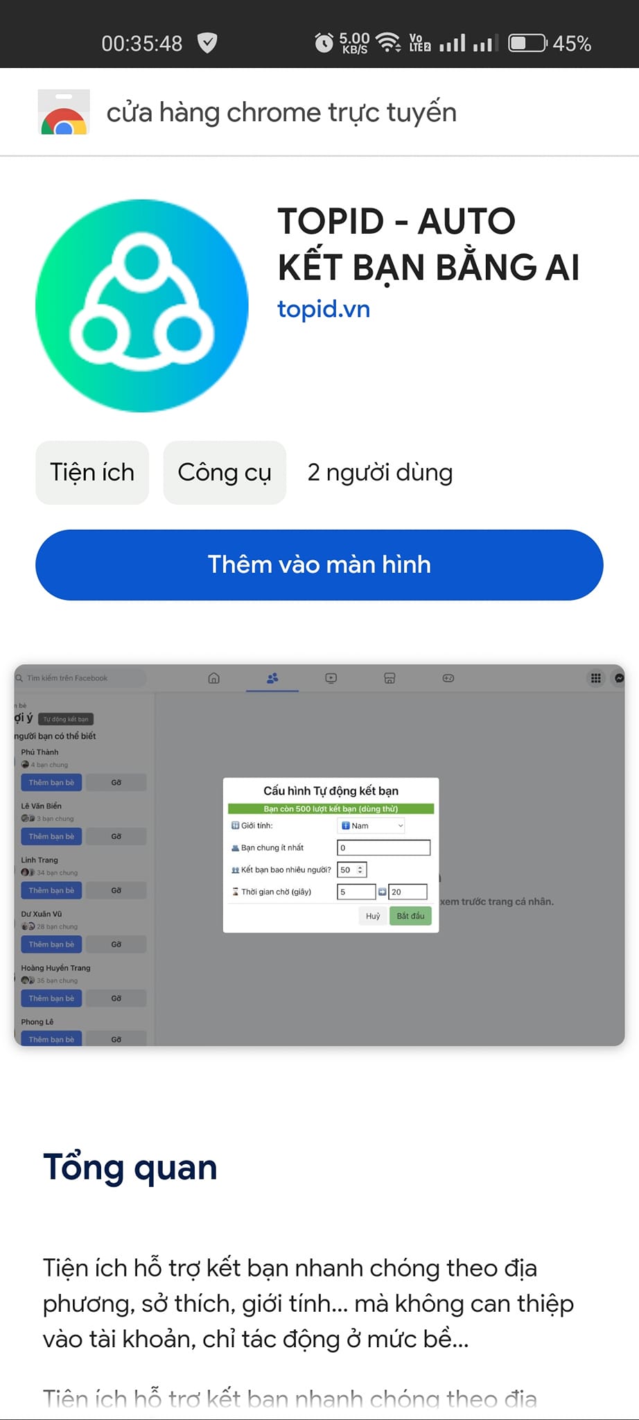 TopID - T.ự độ.ng kết bạn 🤖 Đã có trên webstore rồi anh em… – hình 1