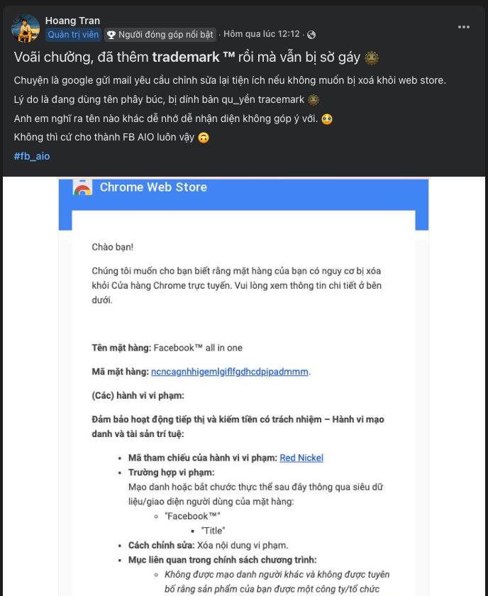 Thông báo đổi tên extension FB AIO ✨ – hình 2