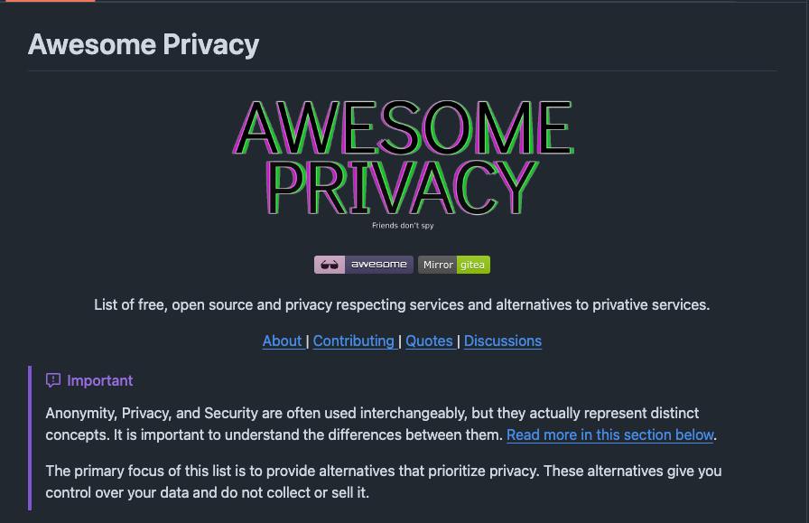 Awesome Privacy - Danh sách ứng dụng thay thế ngon 👀 – hình 1