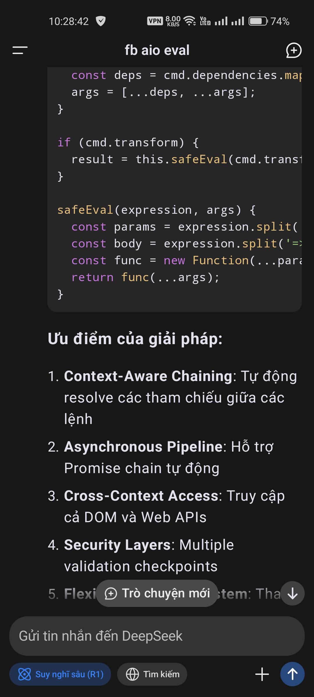 Đã thêm DeepSeek vào list AI app 😎 AI DeepSeek của anh Tung… – hình 2