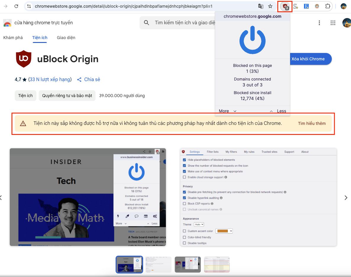 uBlock Origin - Trình ch:ặn qc hay nhất bị khai t:ử 🫥 – hình 1