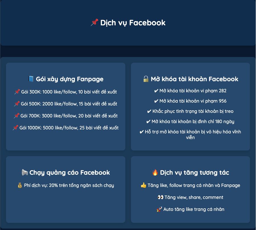Cung cấp thêm các dịch vụ FB cho mọi người nè 🫶 – hình 1