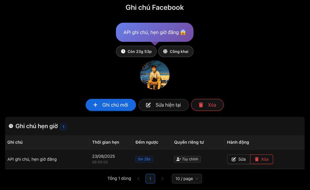 Tui là tui chưa thấy ai, có API đăng ghi chú fb, bằng máy… – hình 1