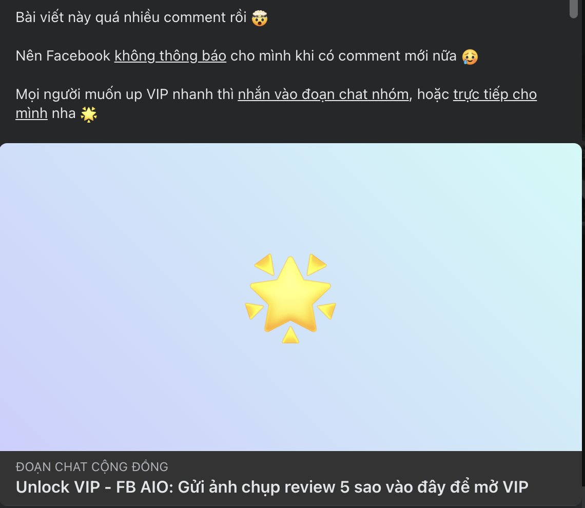 Review 5 nhận VIP 5 ngày FB AIO tại đây 🌟 – hình 1
